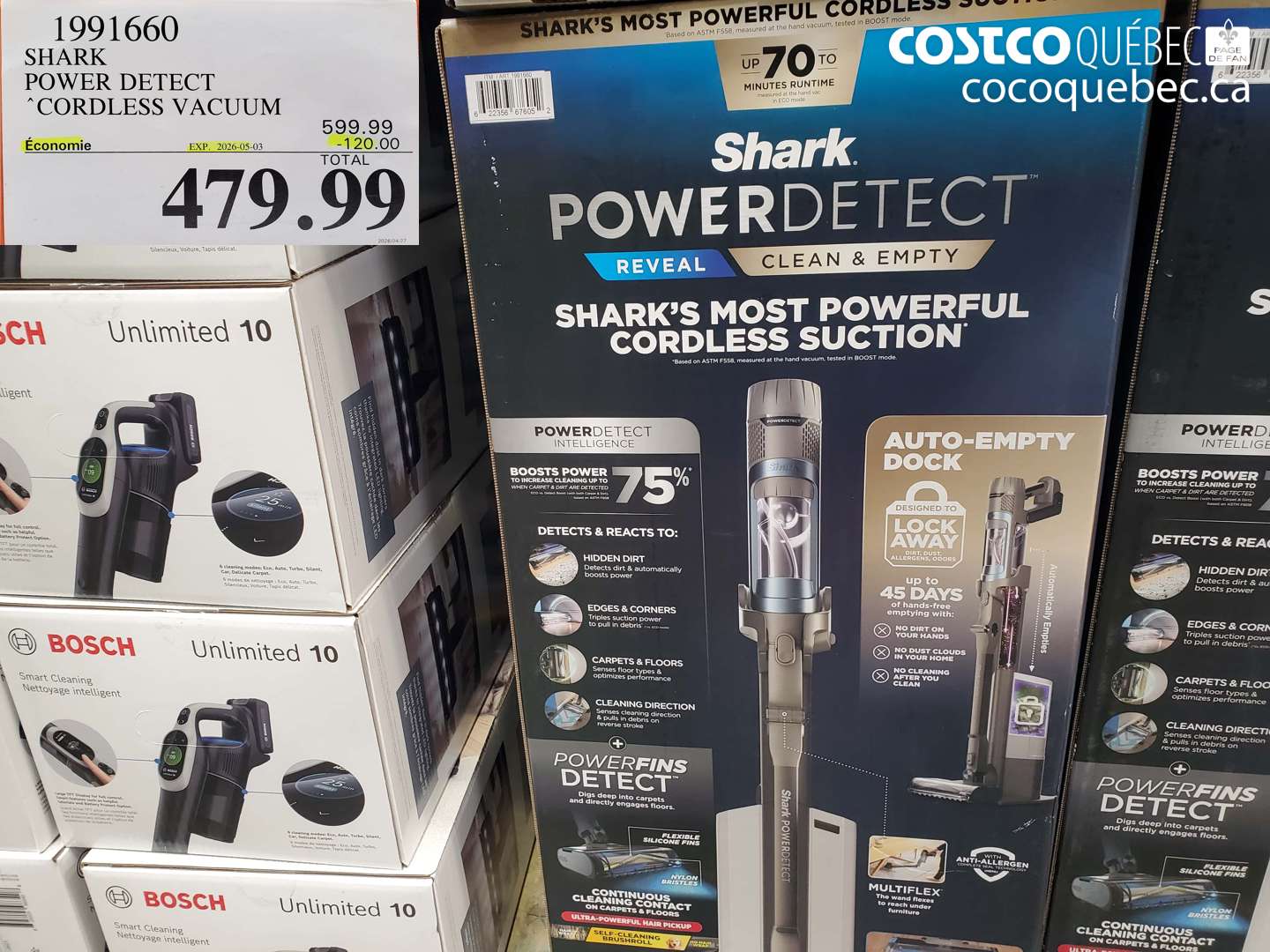 1991660 SHARK POWER DETECT CORDLESS VACUUM ($120.00 INSTANT SAVINGS EXPIRES ON 2026-05-03) $479.99