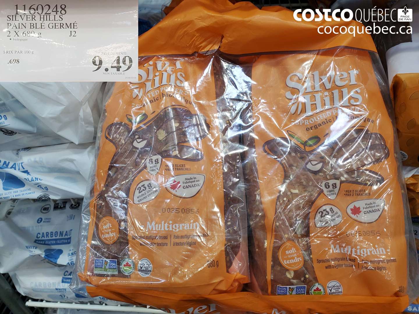 1160248 SILVER HILLS PAIN BLE GERMÉ 2 X 680 G $9.49