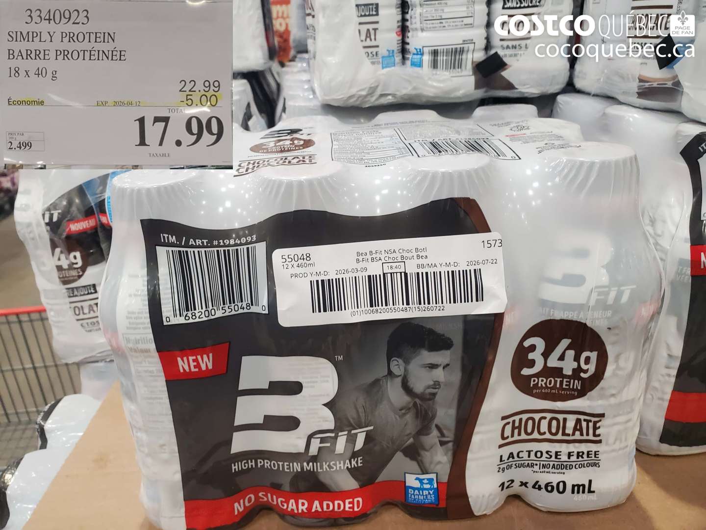 3340923 SIMPLY PROTEIN BARRE PROTÉINÉE ($5.00 INSTANT SAVINGS EXPIRES ON 2026-04-12) $17.99