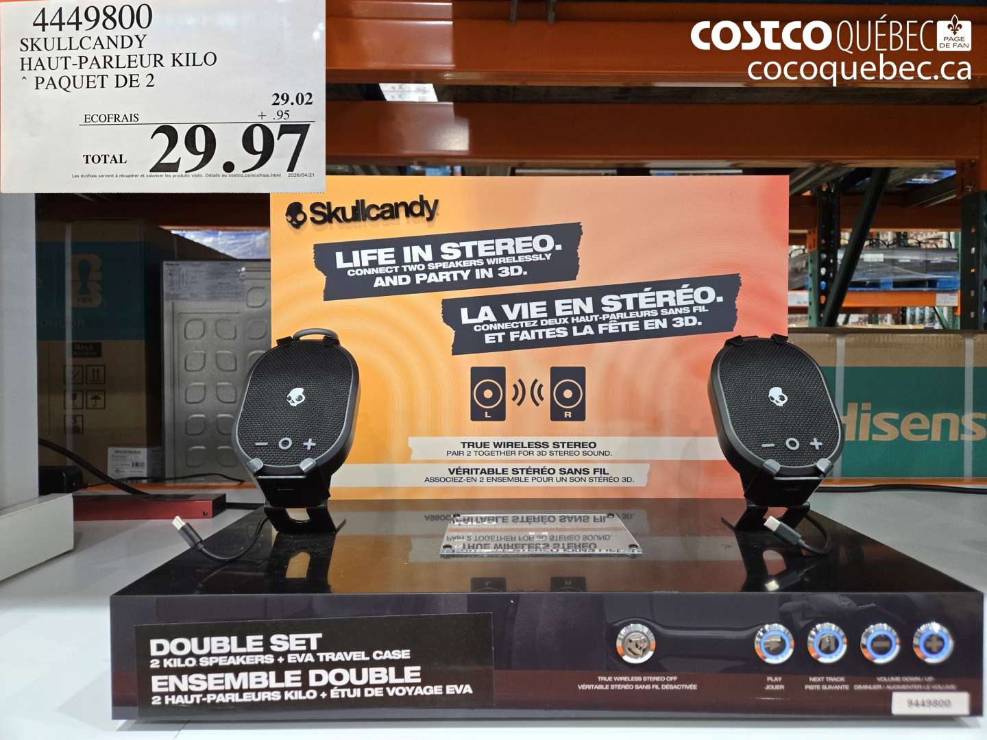 4449800 SKULLCANDY HAUT-PARLEUR KILO PAQUET DE 2 $29.97