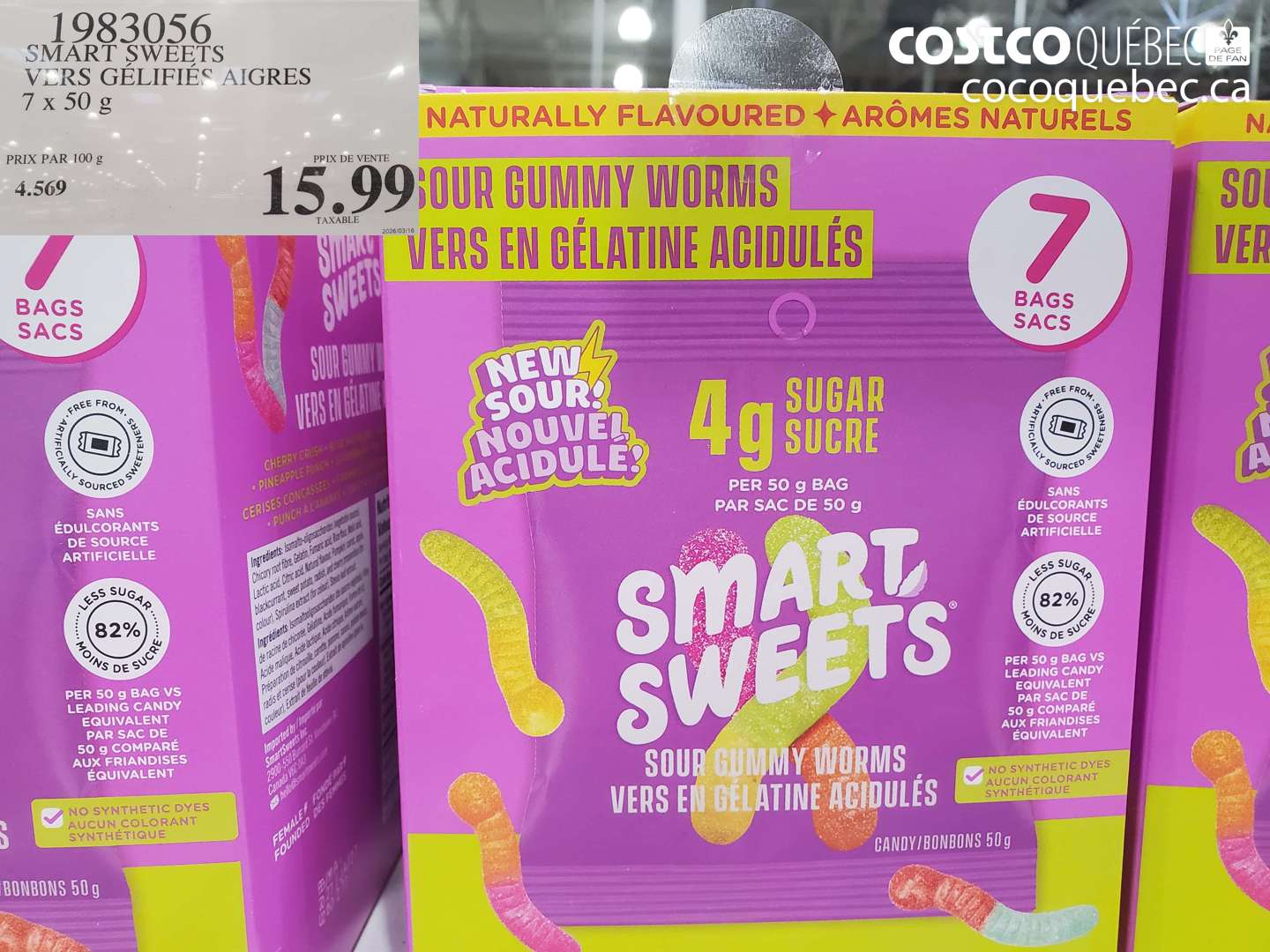 1983056 SMART SWEETS VERS GÉLIFIÉS AIGRES $15.99