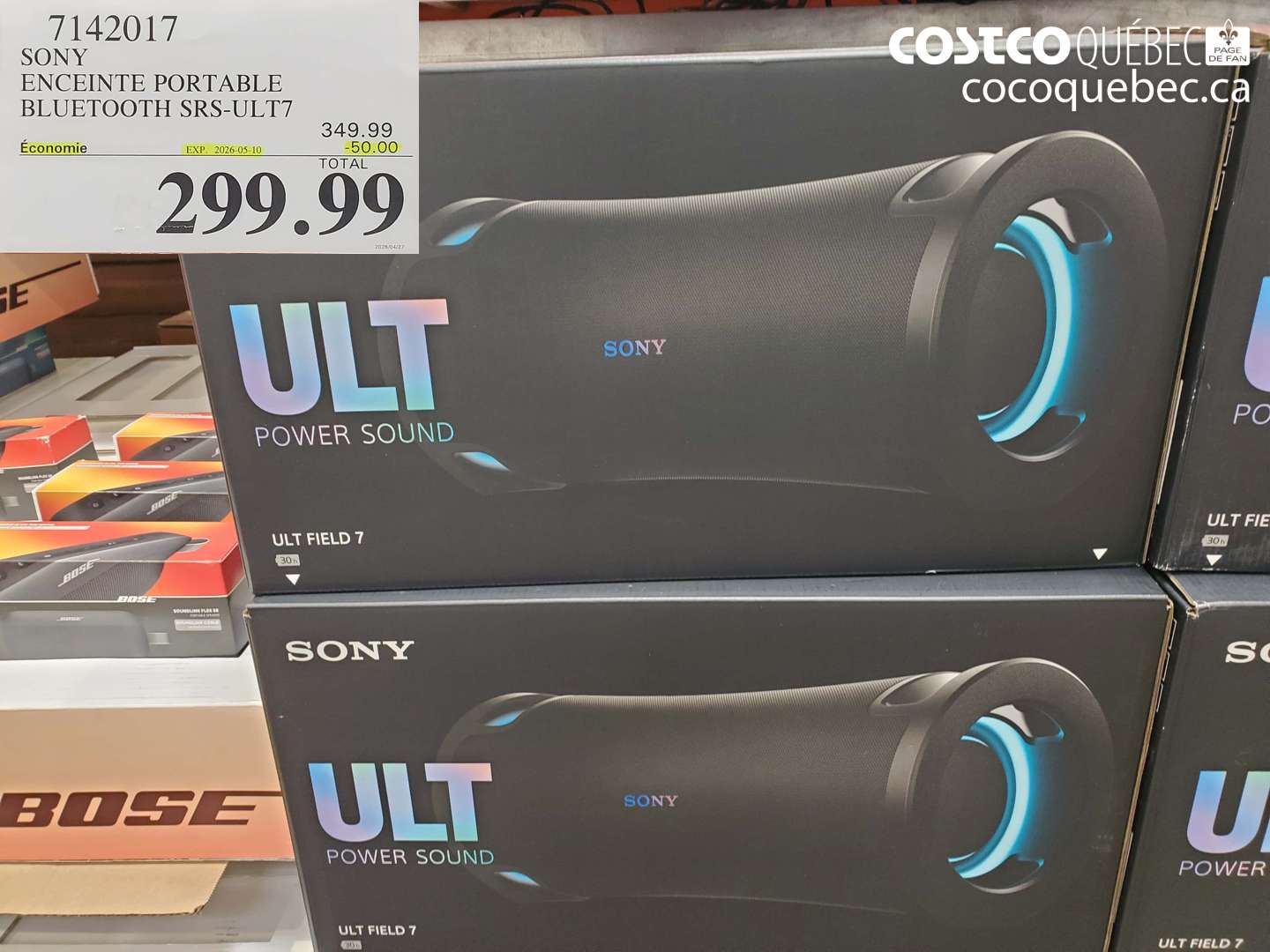 7142017 SONY ENCEINTE PORTABLE BLUETOOTH SRS-ULT7 ($50.00 INSTANT SAVINGS EXPIRES ON 2026-05-10) $299.99