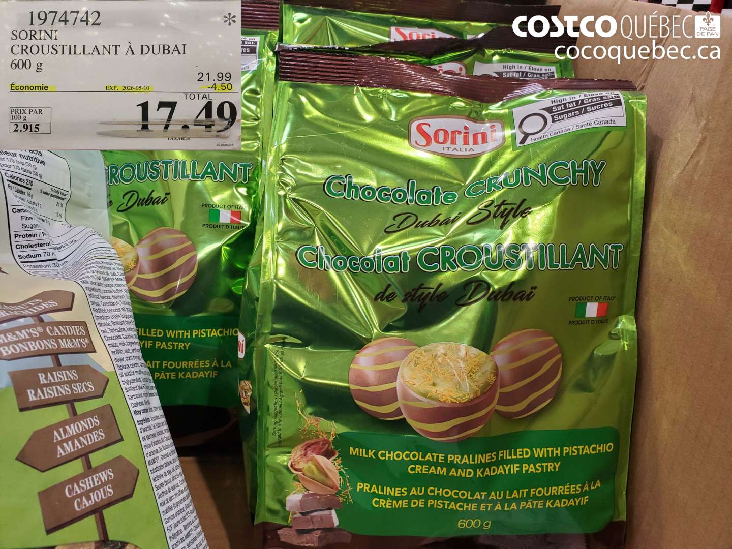 1974742 SORINT CROUSTILLANT À DUBAI 600 G ($4.50 INSTANT SAVINGS EXPIRES ON 2026-05-10) $17.49