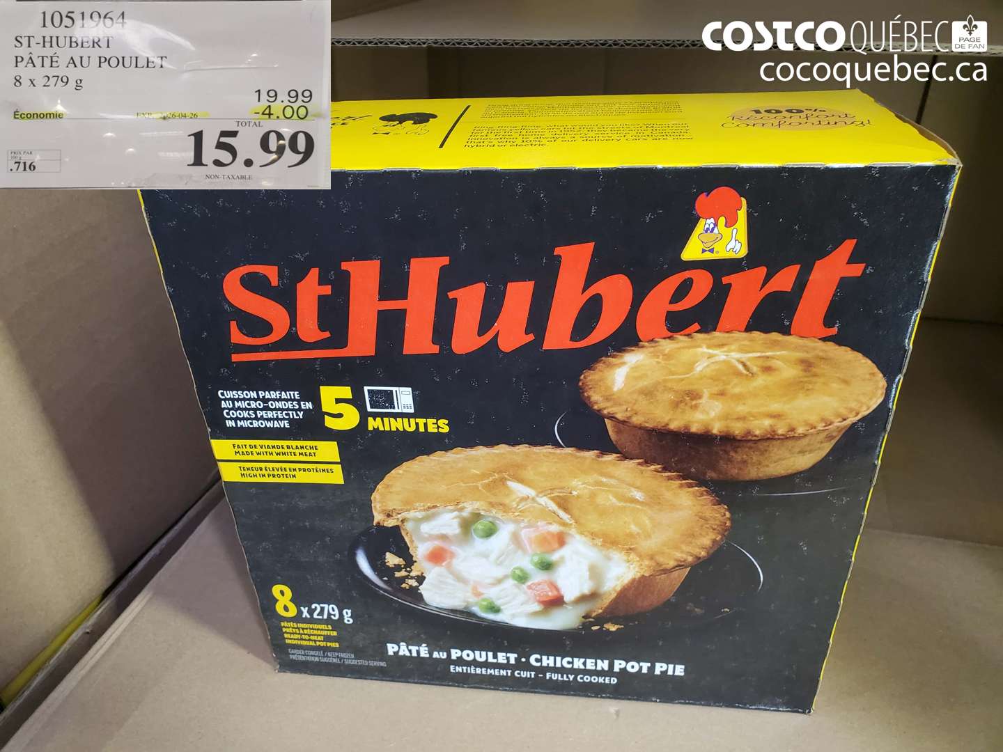 1051964 ST-HUBERT PÂTÉ AU POULET 8 X 279 G ($4.00 INSTANT SAVINGS EXPIRES ON 2026-04-26) $15.99