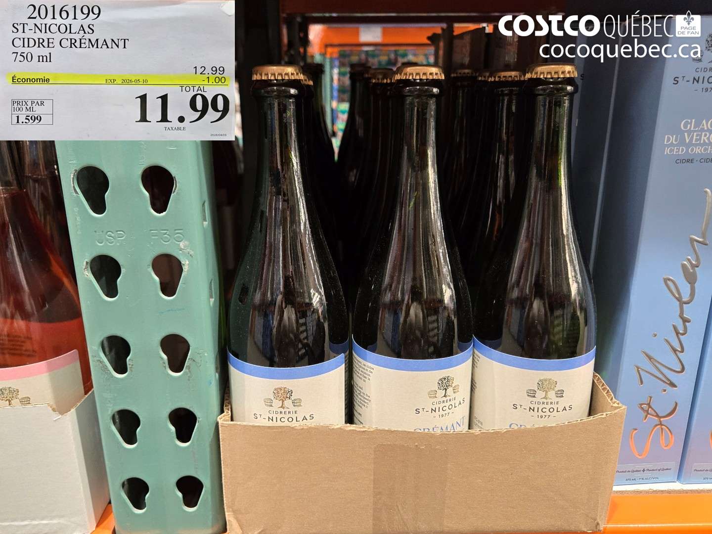 2016199 ST-NICOLAS CIDRE CREMANT 750 ML ($1.00 INSTANT SAVINGS EXPIRES ON 2026-05-10) $11.99