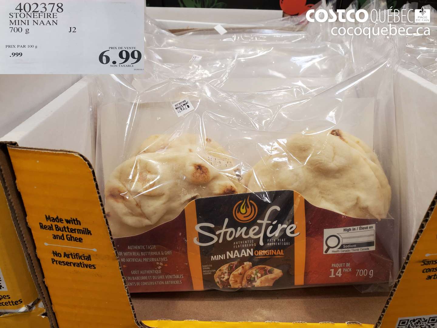 402378 STONEFIRE MINI NAAN 700 G $6.99