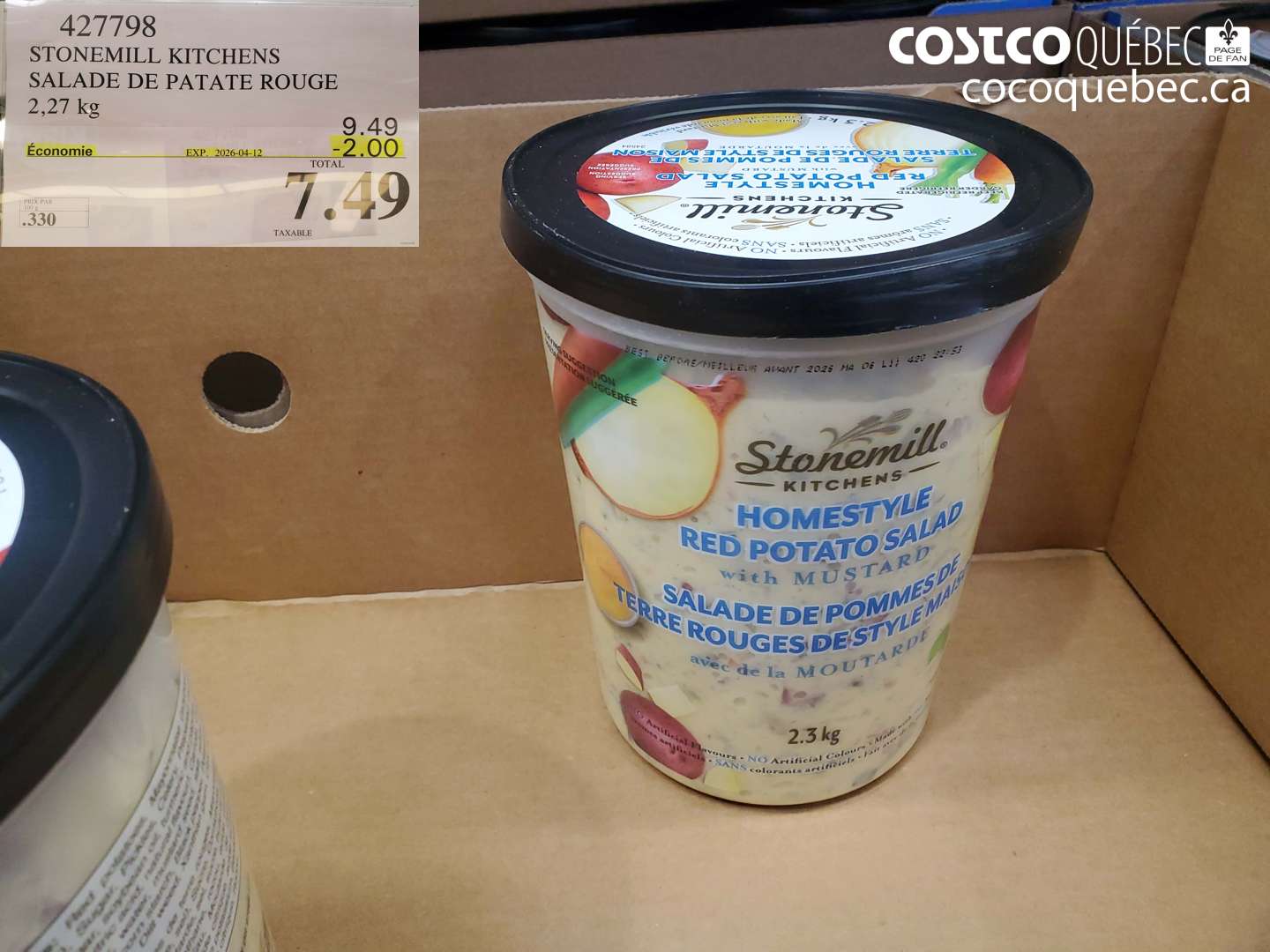 427798 STONEMILL KITCHENS SALADE DE PATATE ROUGE 2,27 KG ($2.00 INSTANT SAVINGS EXPIRES ON 2026-04-12) $7.49