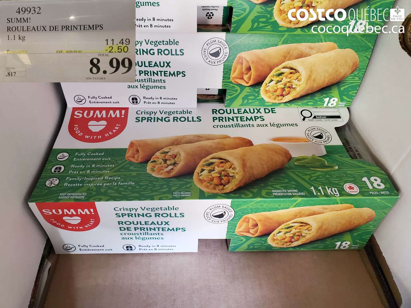 49932 SUMM! ROULEAUX DE PRINTEMPS 1.1 KG ($2.50 INSTANT SAVINGS EXPIRES ON 2026-05-03) $8.99