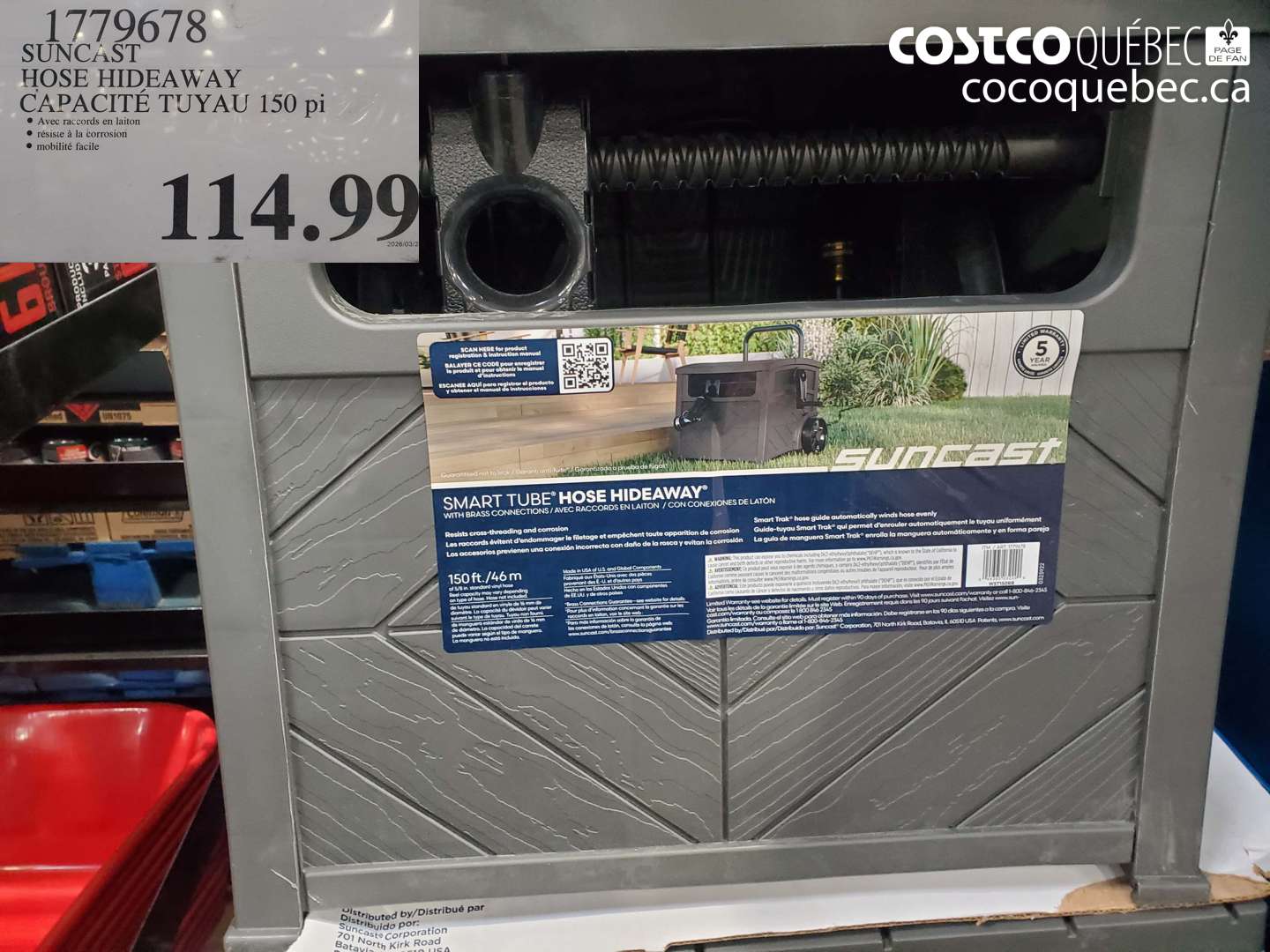 1779678 SUNCAST HOSE HIDEAWAY CAPACITÉ TUYAU 150 PI $114.99