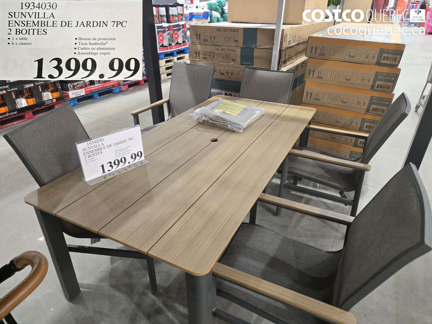 1934030 SUNVILLA ENSEMBLE DE JARDIN 7PC 2 BOITES $1399.99