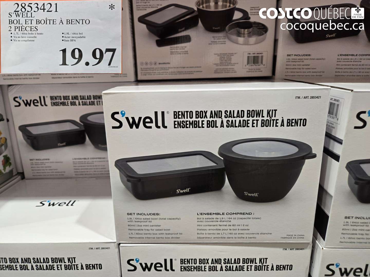 2853421 S'WELL BOL ET BOITE A BENTO 2 PIECES $19.97