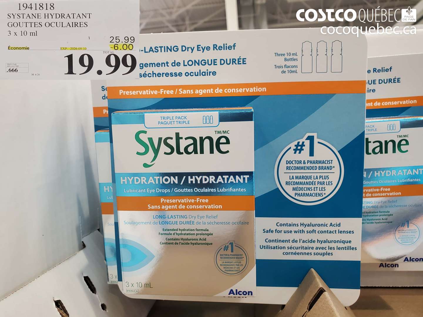 1941818 SYSTANE HYDRATANT GOUTTES OCULAIRES 3 X 10 ML ($6.00 INSTANT SAVINGS EXPIRES ON 2026-05-10) $19.99