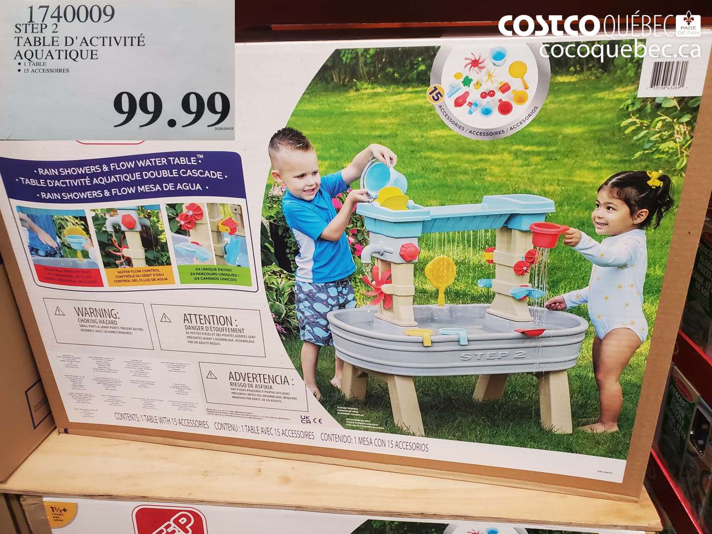 1740009 TABLE D'ACTIVITÉ AQUATIQUE $99.99