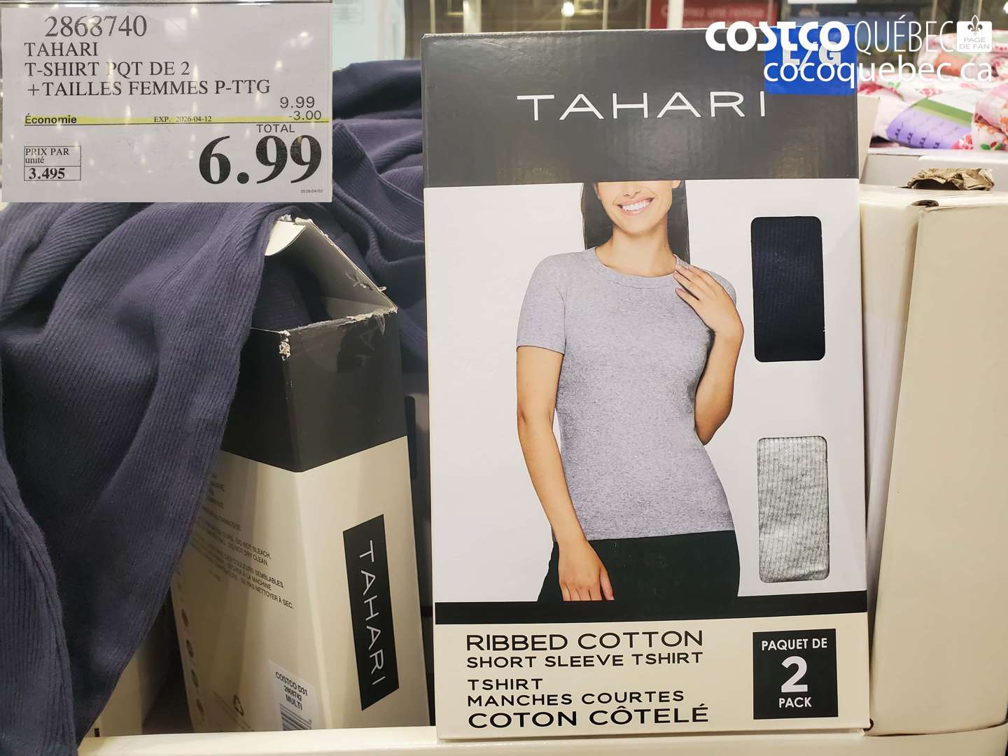 2868740 TAHARI T-SHIRT PQT DE 2 + TAILLES FEMMES ($3.00 INSTANT SAVINGS EXPIRES ON 2026-04-12) $6.99