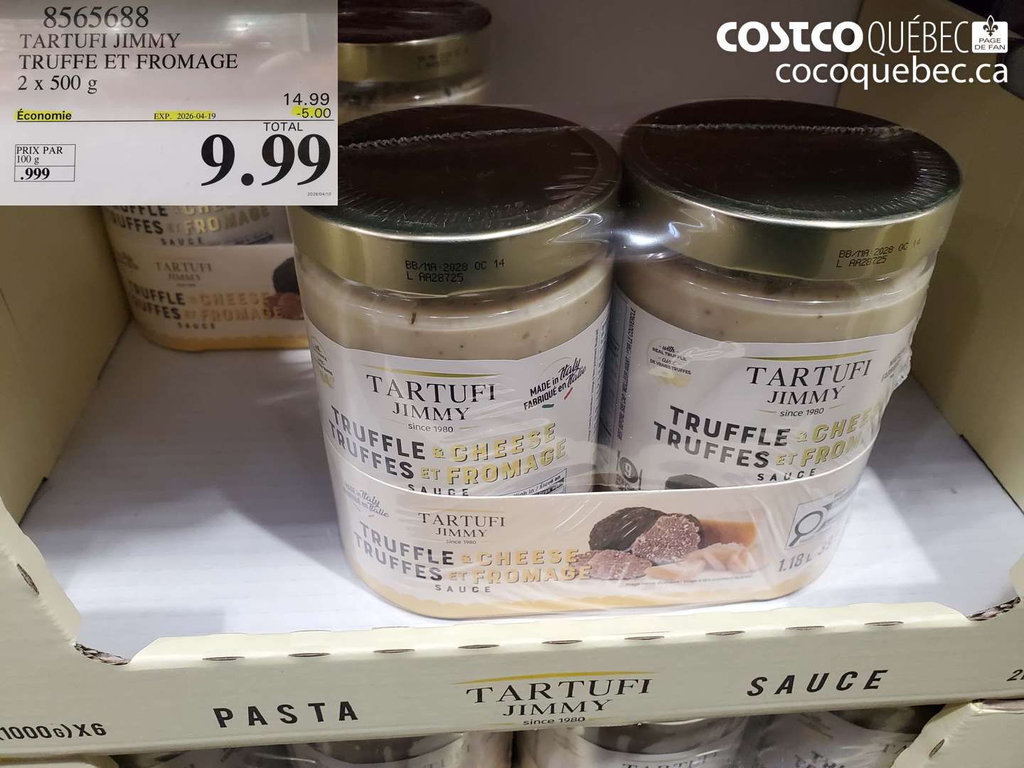 8565688 TARTUFI JIMMY TRUFFE ET FROMAGE ($5.00 INSTANT SAVINGS EXPIRES ON 2026-04-19) $9.99