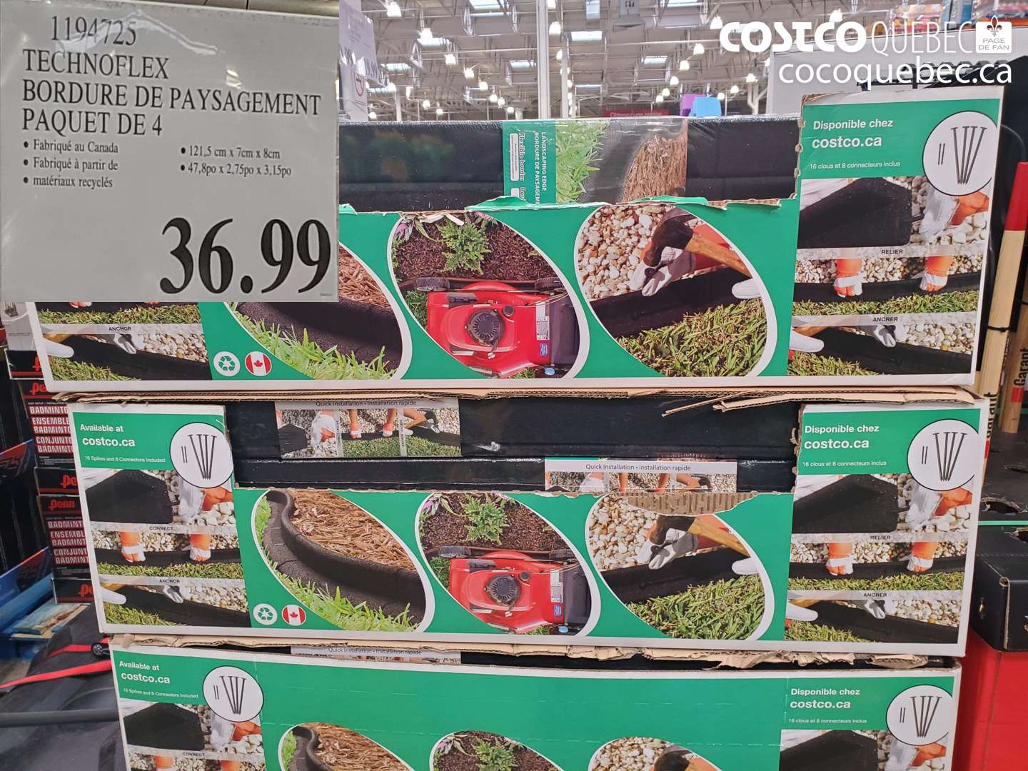 1194725 TECHNOFLEX BORDURE DE PAYSAGEMENT PAQUET DE 4 $36.99