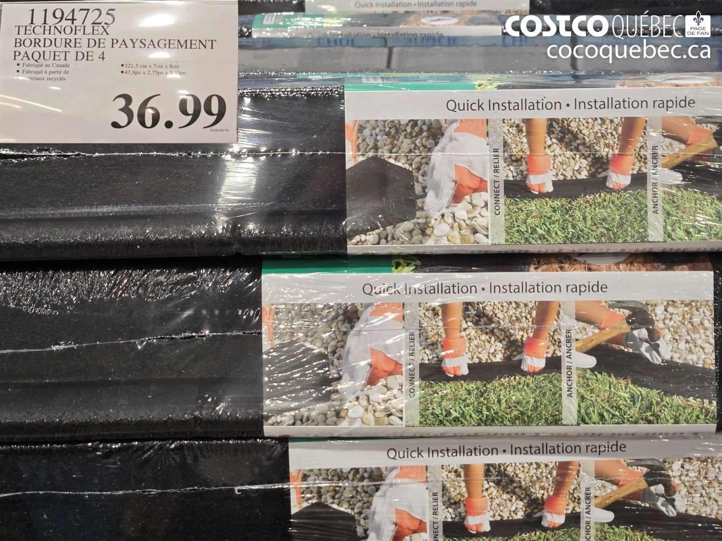 1194725 TECHNOFLEX BORDURE DE PAYSAGE PAQUET DE 4 $36.99