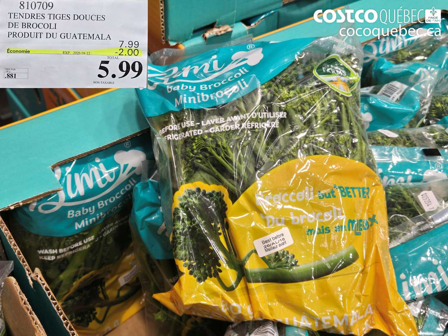 810709 TENDRES TIGES DOUCES DE BROCOLI PRODUIT DU GUATEMALA ($2.00 INSTANT SAVINGS EXPIRES ON 2026-04-12) $5.99