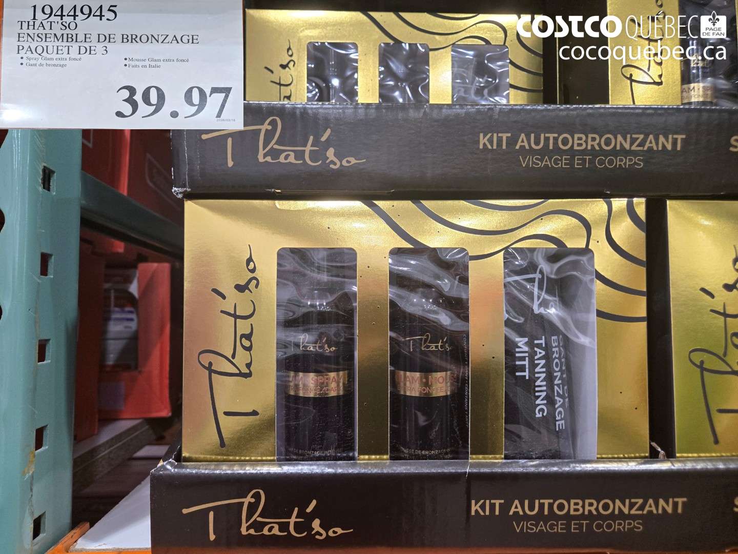 1944945 THAT'SO ENSEMBLE DE BRONZAGE PAQUET DE 3 $39.97