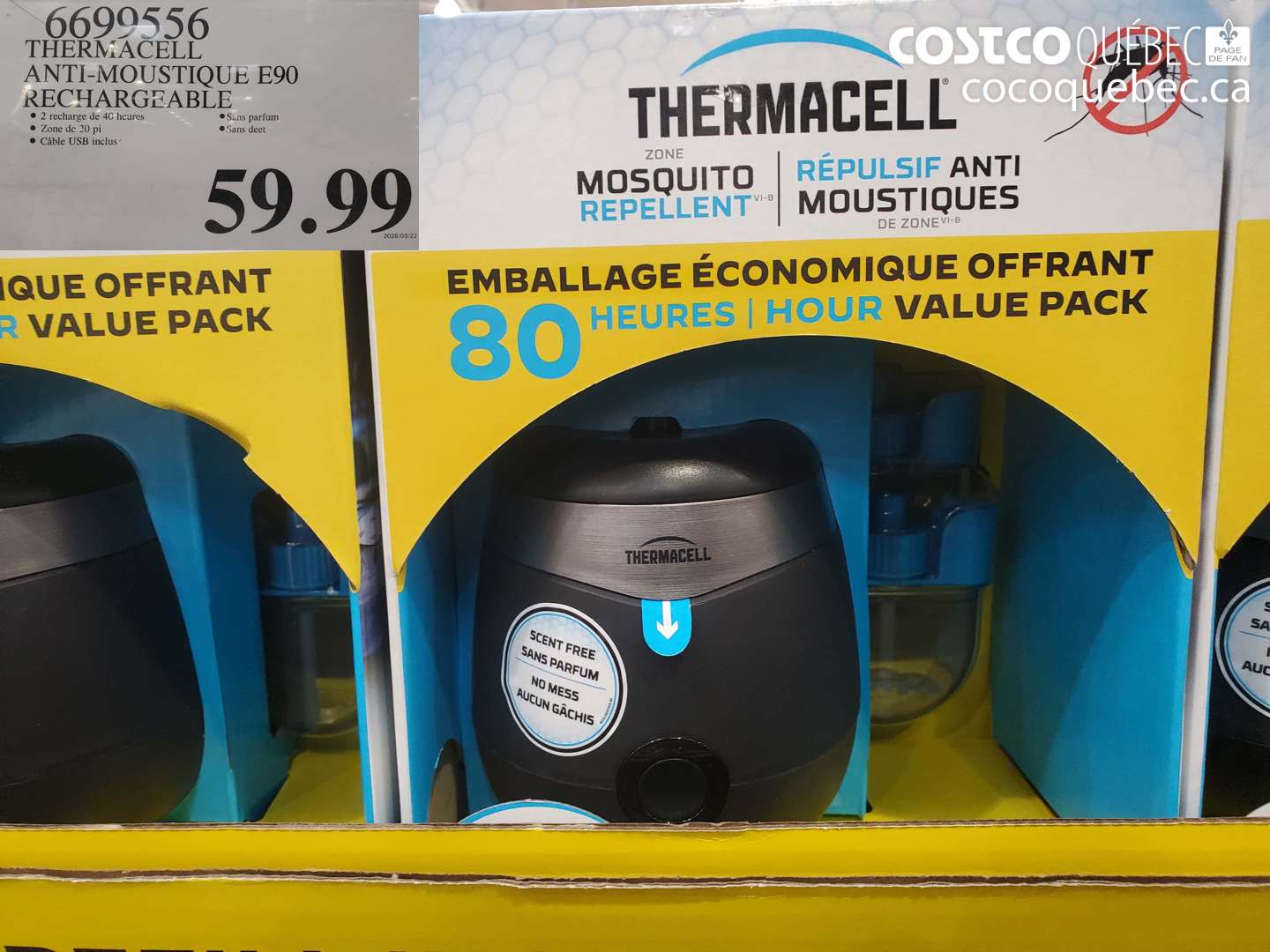 6699556 THERMACELL ANTI-MOUSTIQUE E90 RECHARGEABLE $59.99