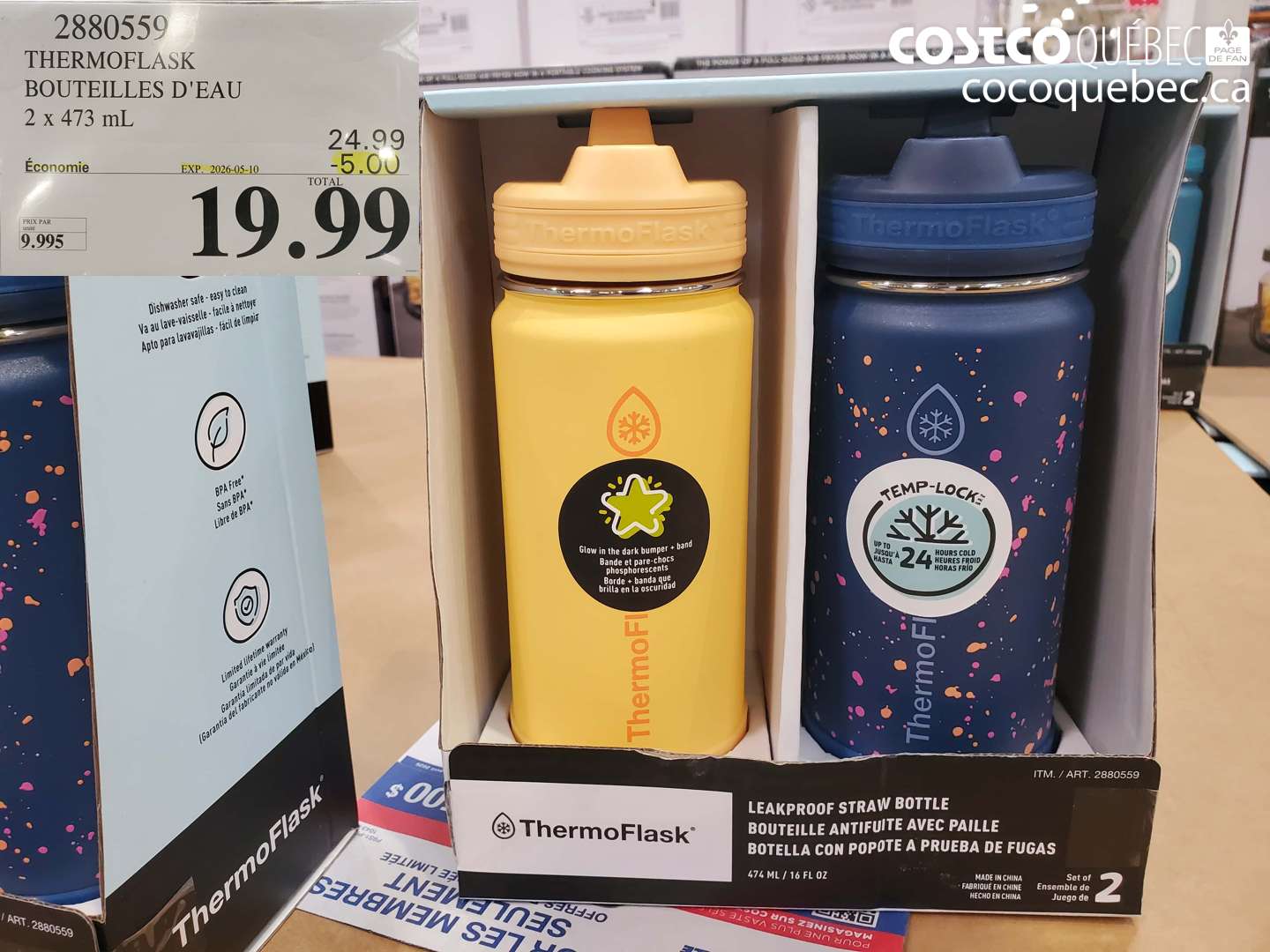 2880559 THERMOFLASK BOUTEILLES D'EAU 2 X 473 ML ($5.00 INSTANT SAVINGS EXPIRES ON 2026-05-10) $19.99