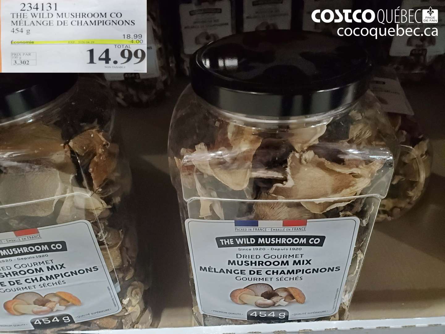 234131 THE WILD MUSHROOM CO MELANGE DE CHAMPIGNONS 454 G ($4.00 INSTANT SAVINGS EXPIRES ON 2026-04-19) $14.99