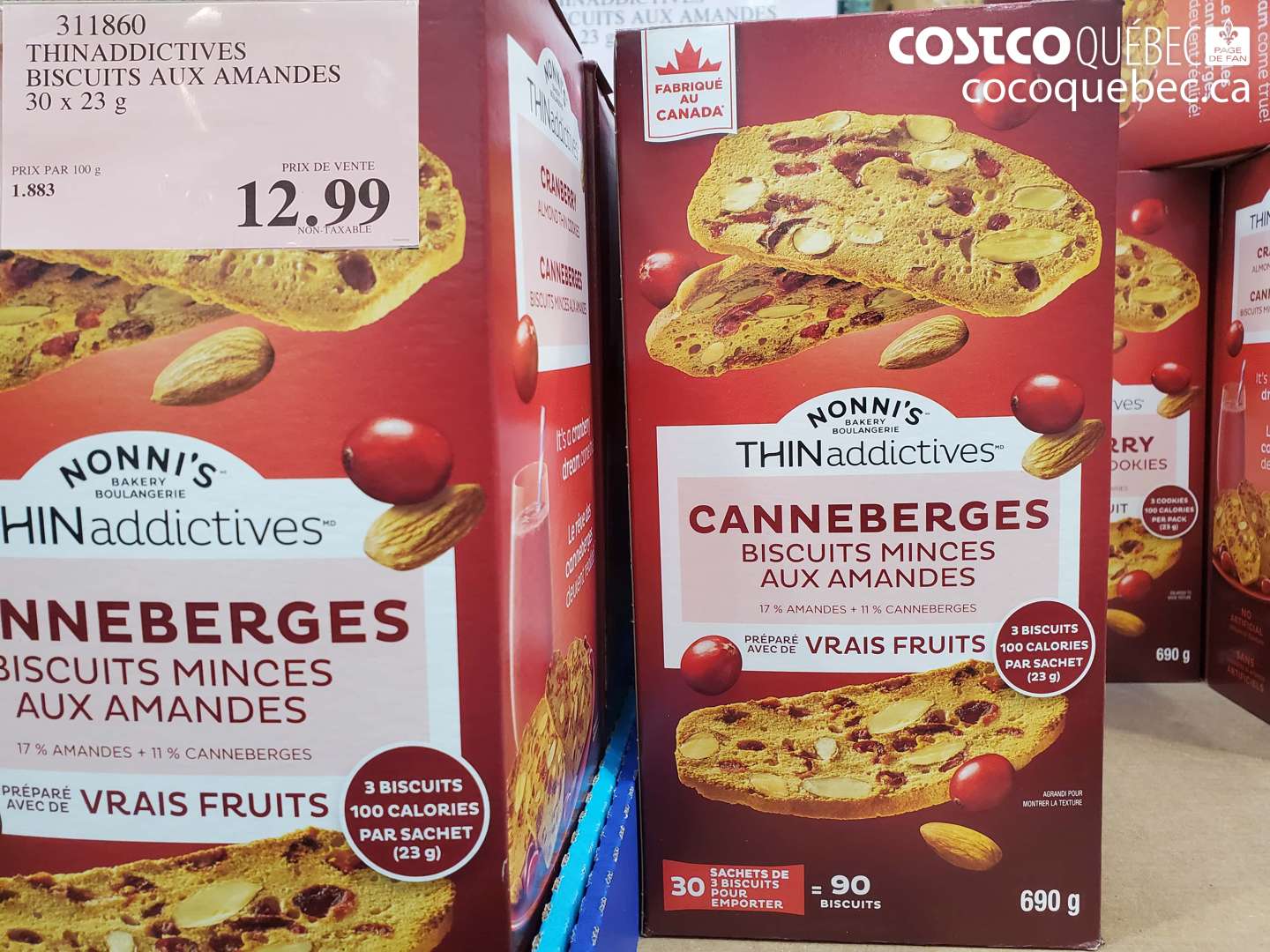 311860 THINADDICTIVES BISCUITS AUX AMANDES 30 X 23 G $12.99