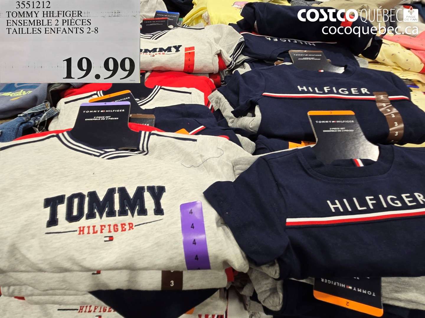 3551212 TOMMY HILFIGER ENSEMBLE 2 PIECES TAILLES ENFANTS 2-8 $19.99