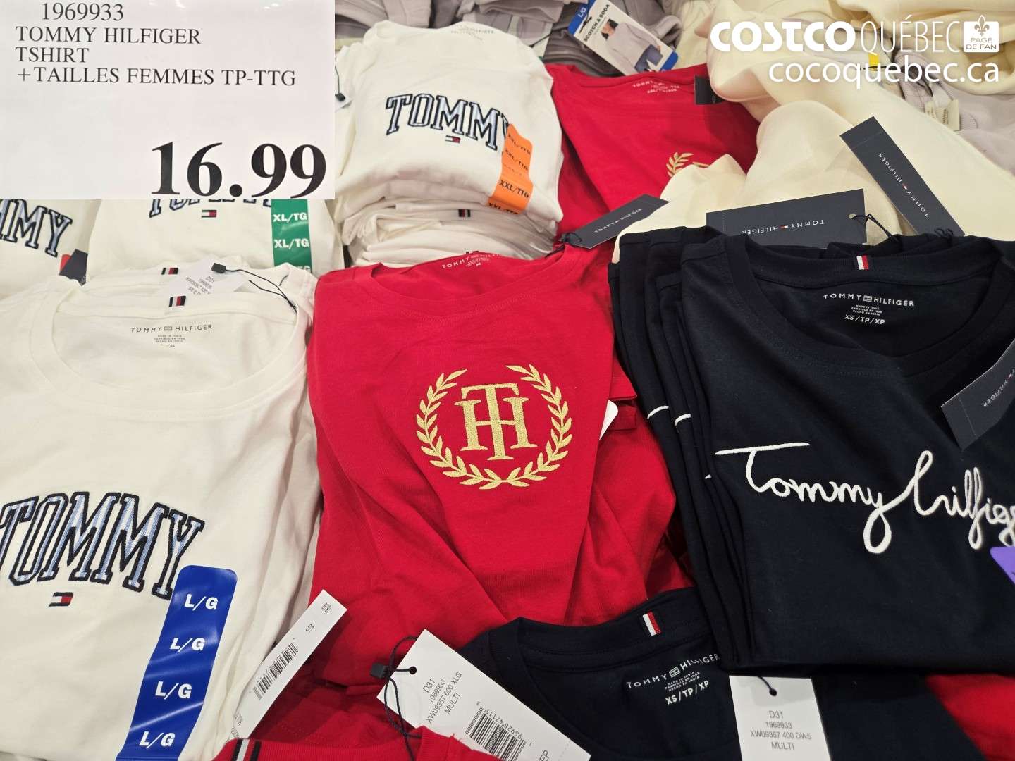 1969933 TOMMY HILFIGER TSHIRT + TAILLES FEMMES TP-TTG $16.99