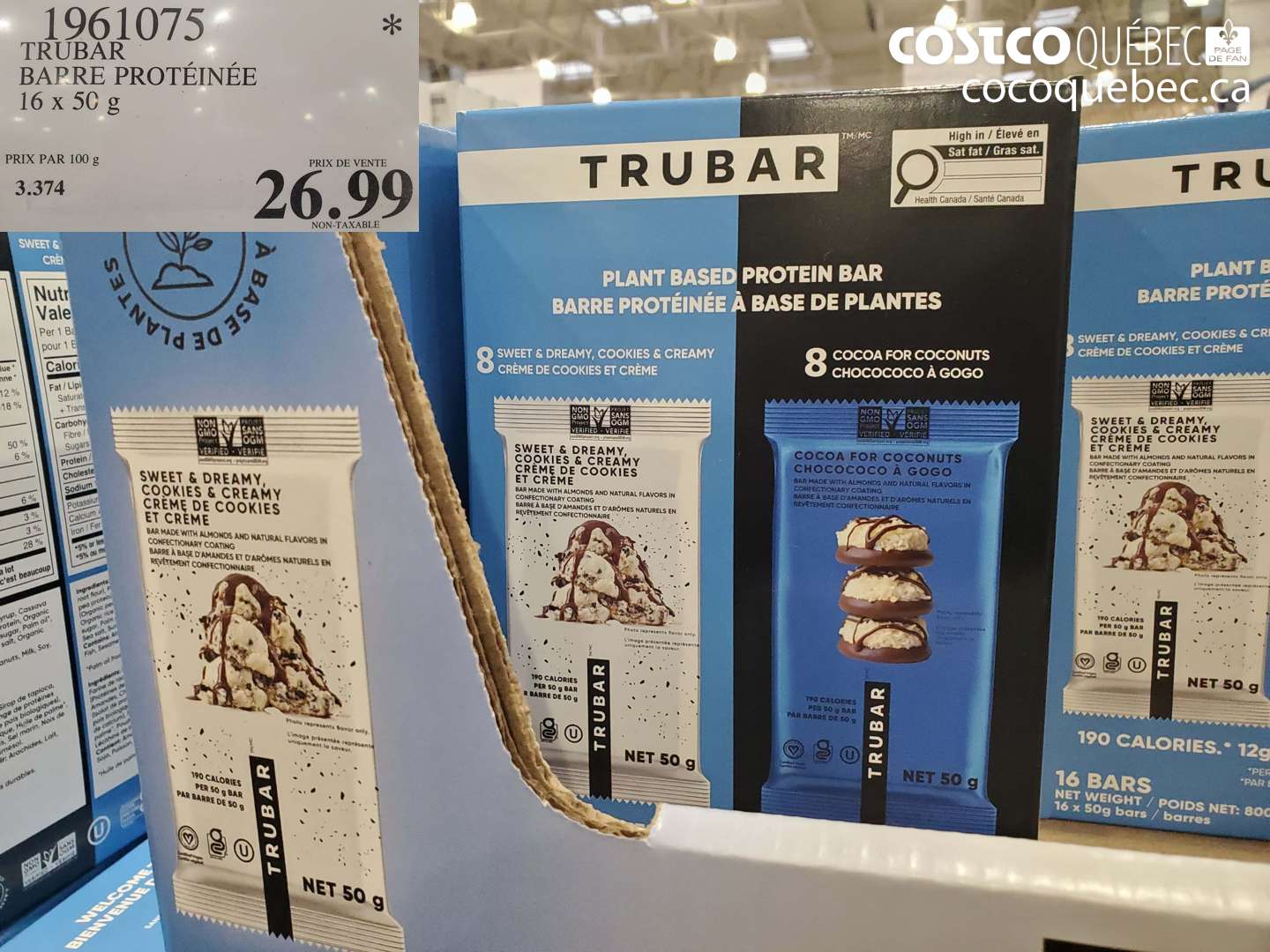 1961075 TRUBAR BARRE PROTEINEE $26.99