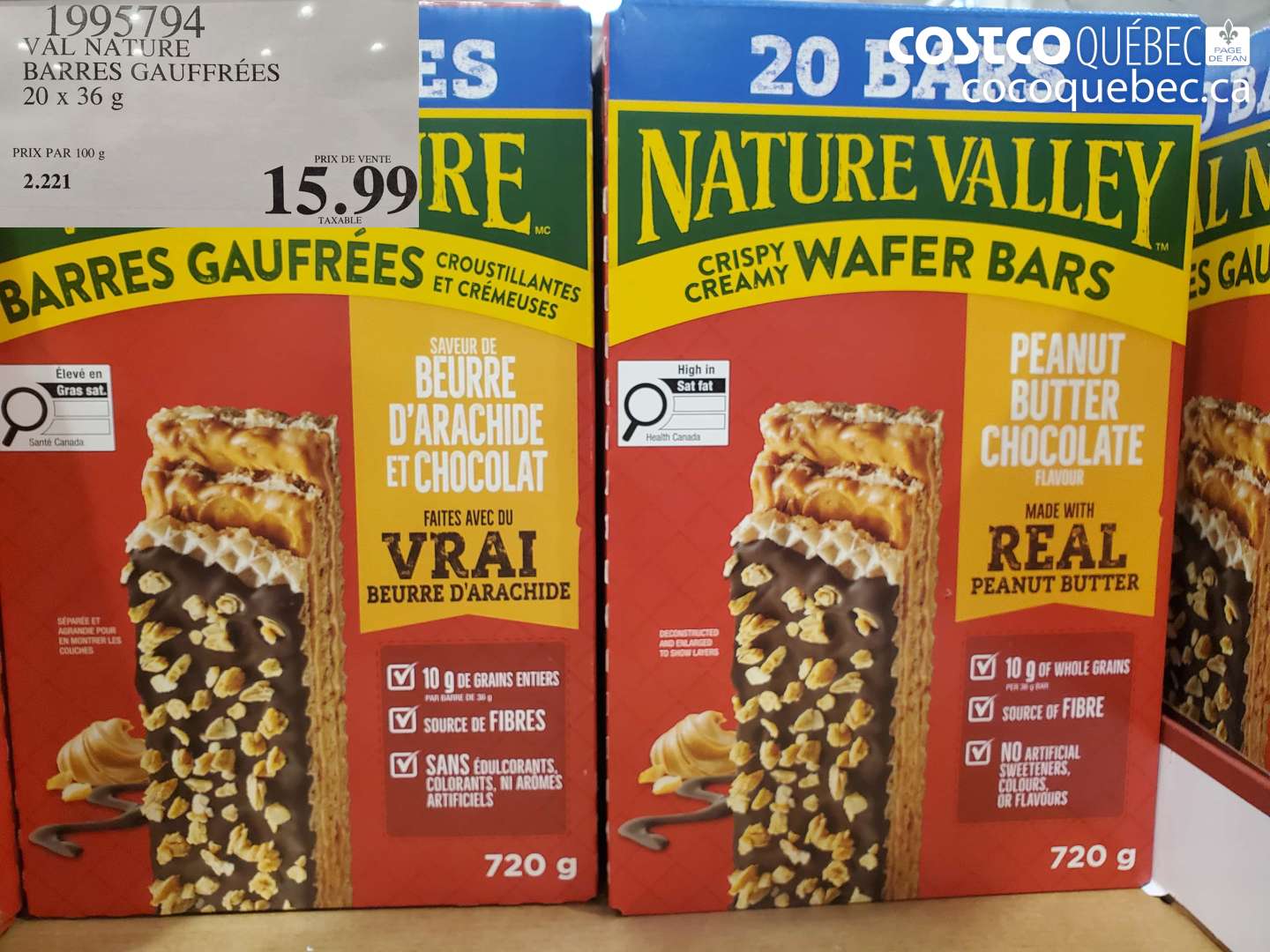 1995794 VAL NATURE BARRES GAUFFRÉES $15.99