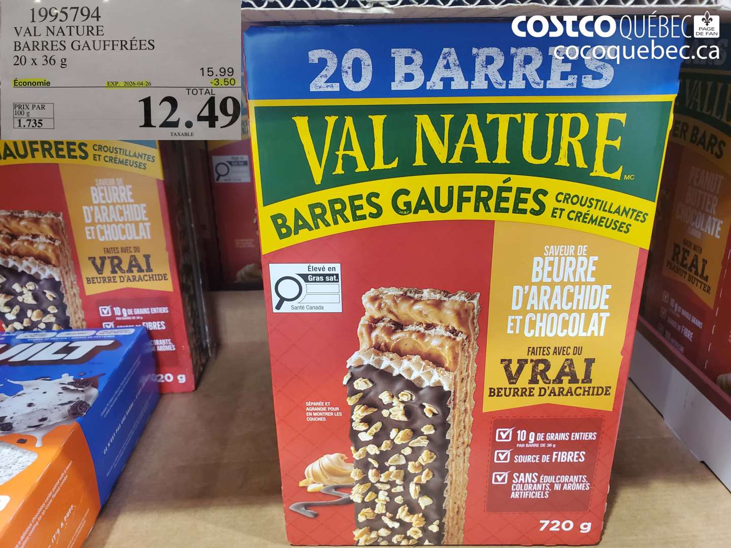 1995794 VAL NATURE BARRES GAUFFREES ($3.50 INSTANT SAVINGS EXPIRES ON 2026-04-26) $12.49