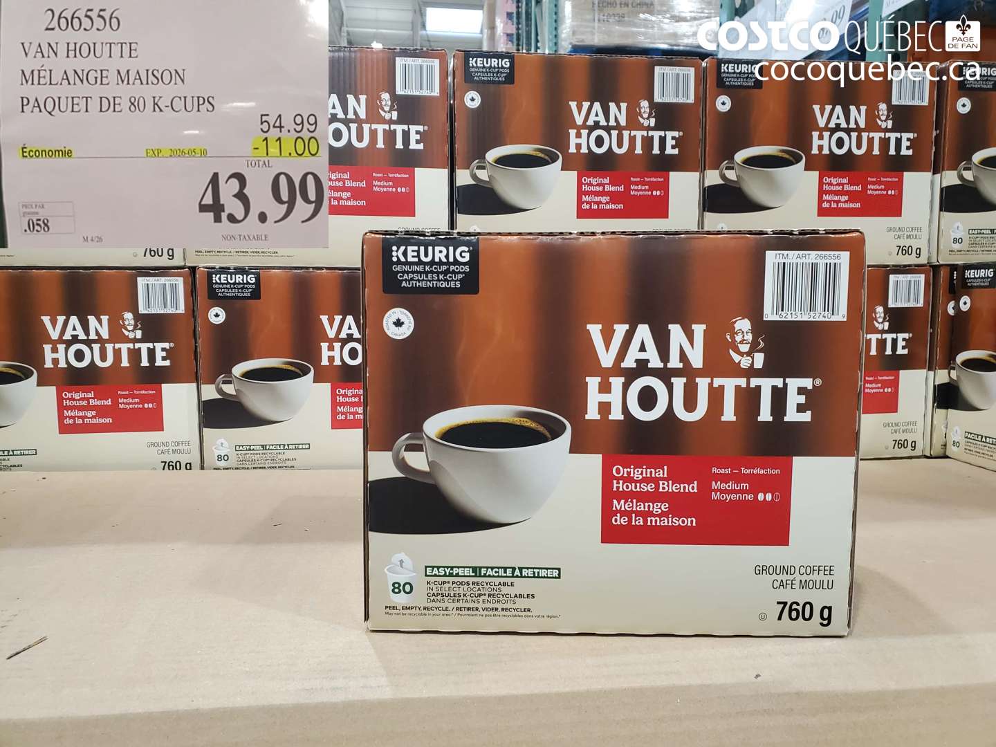 266556 VAN HOUTTE MÉLANGÉ MAISON PAQUET DE 80 K-CUPS ($11.00 INSTANT SAVINGS EXPIRES ON 2026-05-10) $43.99