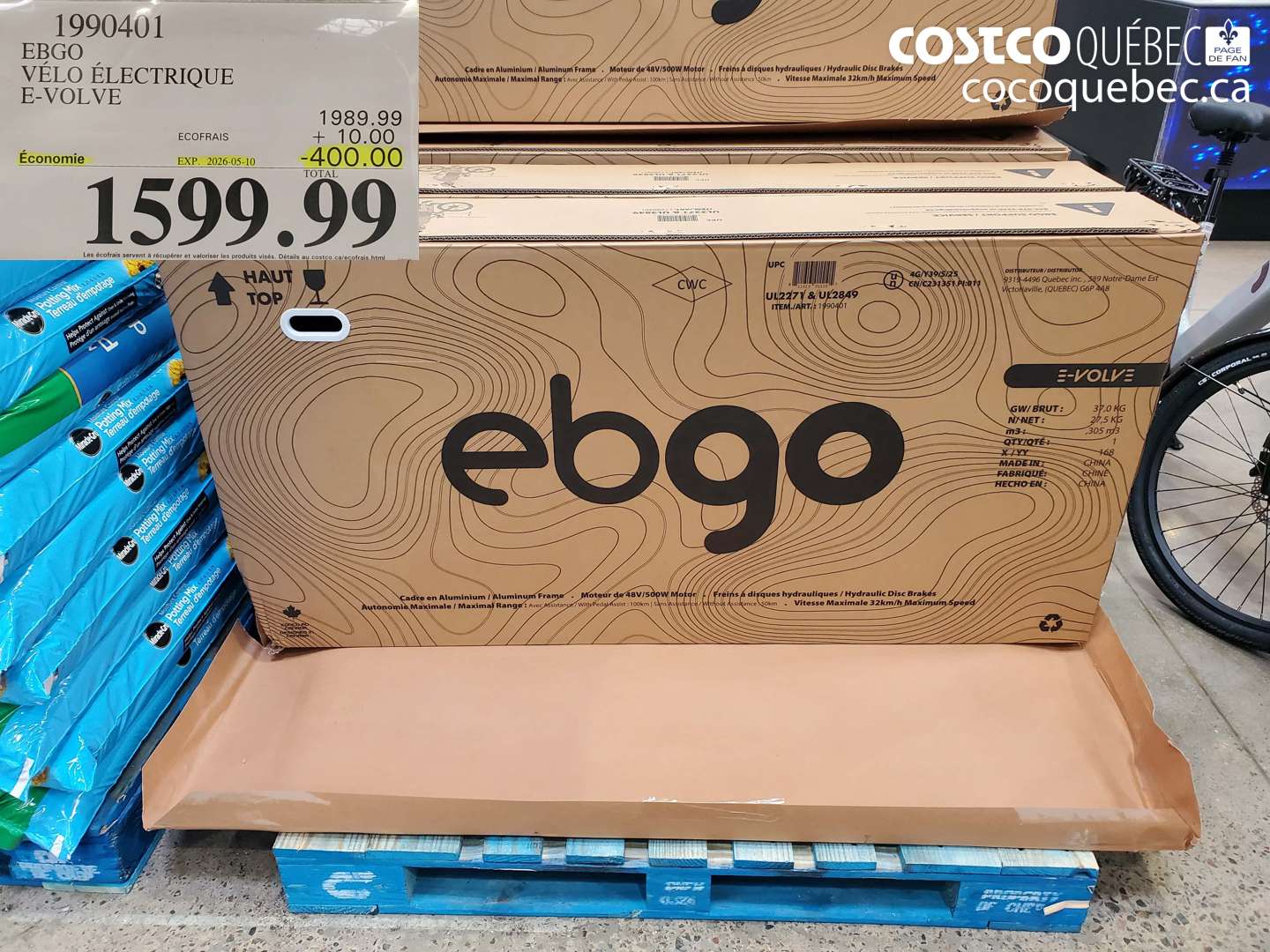 1990401 VELO ELECTRIQUE E-VOLVE ($400.00 INSTANT SAVINGS EXPIRES ON 2026-05-10) $1599.99