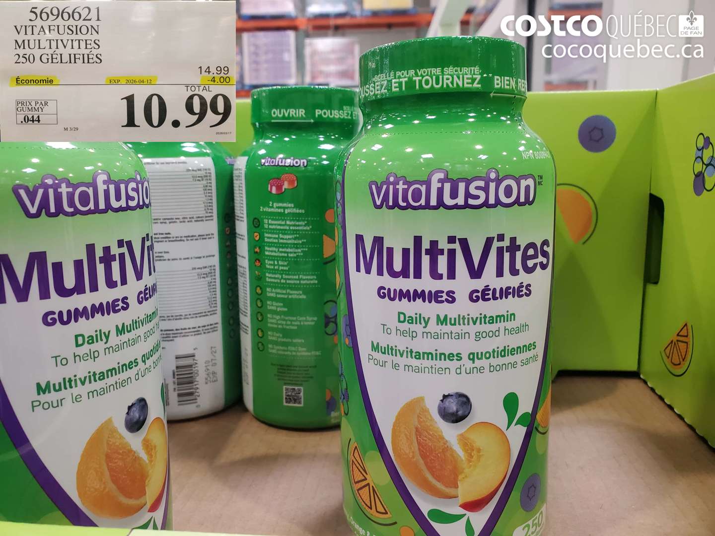 5696621 VITAFUSION MULTIVITES 250 GELIFIES ($4.00 INSTANT SAVINGS EXPIRES ON 2026-04-12) $10.99