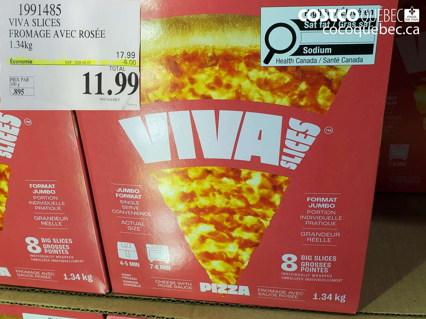 1991485 VIVA SLICES FROMAGE AVEC ROSÉE ($6.00 INSTANT SAVINGS EXPIRES ON 2026-04-19) $11.99