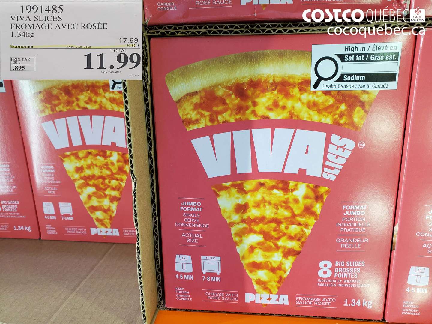 1991485 VIVA SLICES FROMAGE AVEC ROSÉE ($6.00 INSTANT SAVINGS EXPIRES ON 2026-04-26) $11.99