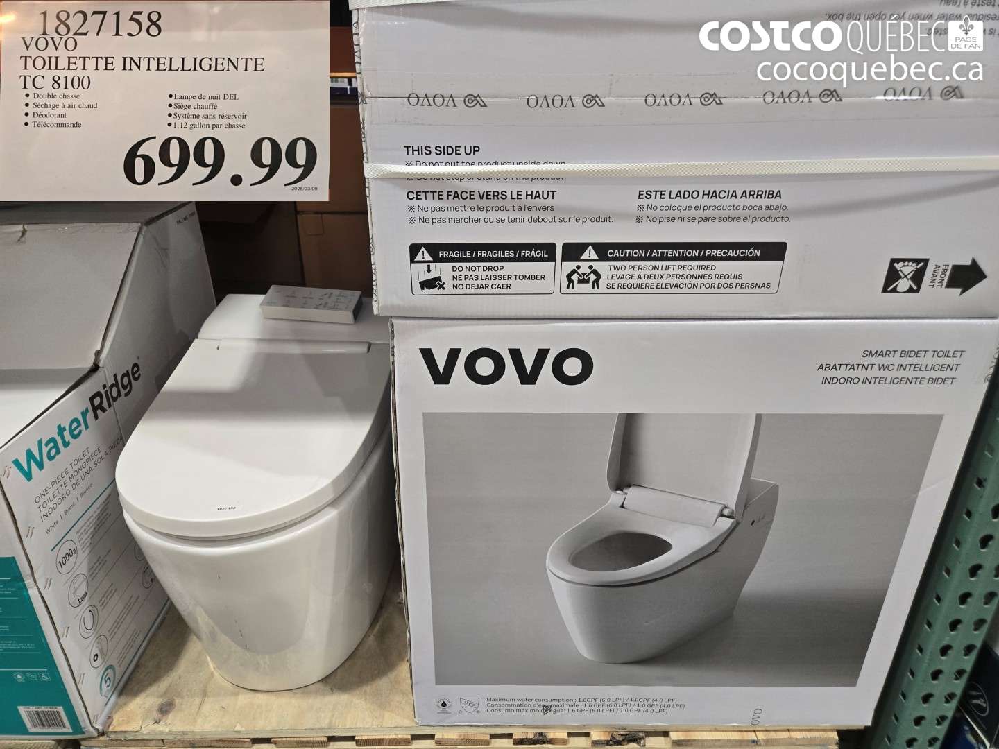 1827158 VOVO TOILETTE INTELLIGENTE TC 8100 $699.99