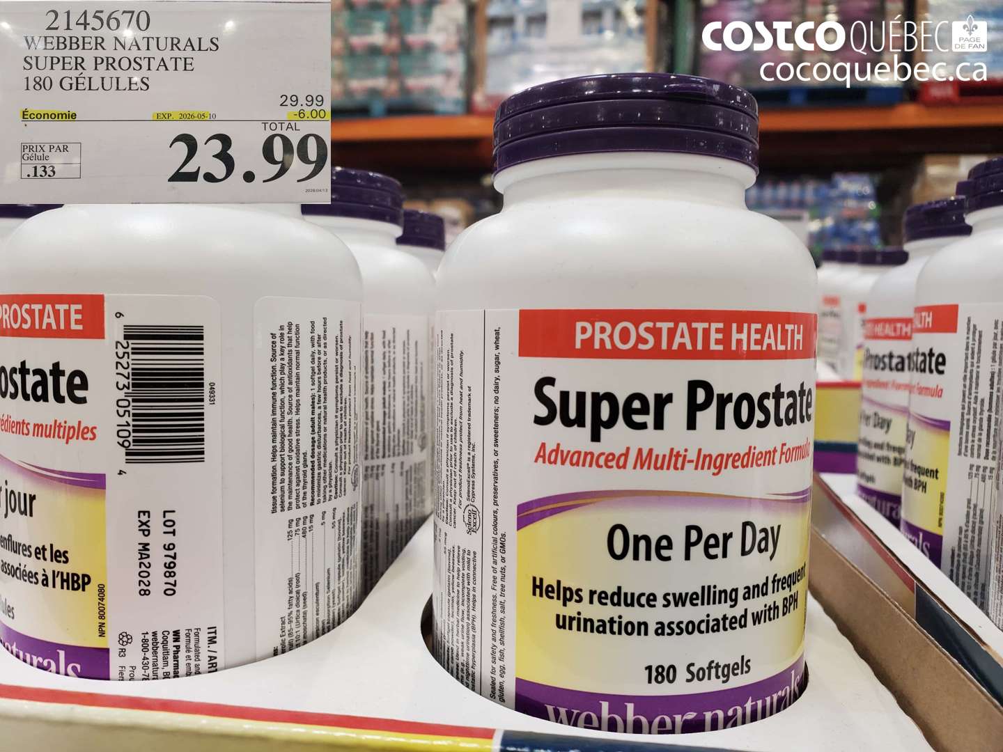 2145670 WEBBER NATURALS SUPER PROSTATE 180 GELULES ($6.00 INSTANT SAVINGS EXPIRES ON 2026-05-10) $23.99