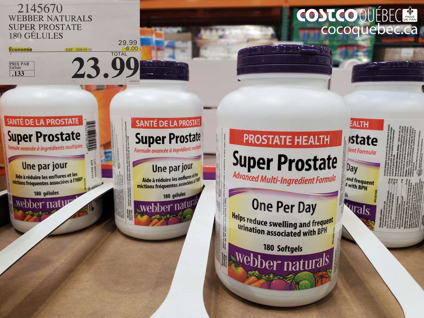 2145670 WEBBER NATURALS SUPER PROSTATE 180 GELULES ($6.00 INSTANT SAVINGS EXPIRES ON 2026-05-10) $23.99