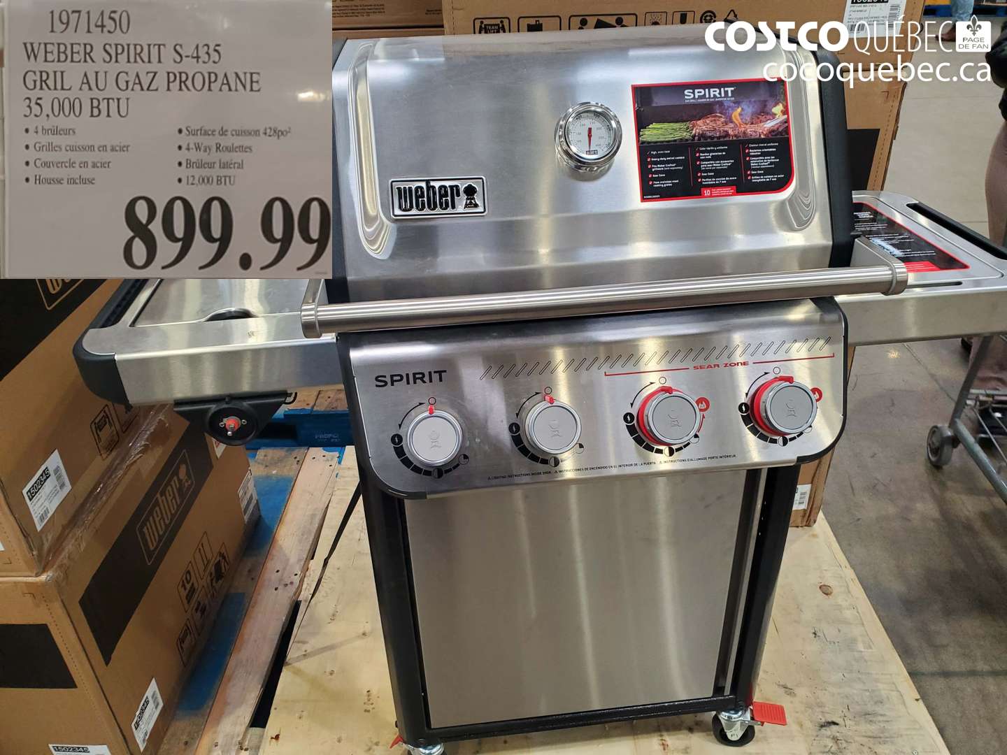 1971450 WEBER SPIRIT S-435 GRIL AU GAZ PROPANE 35,000 BTU $899.99