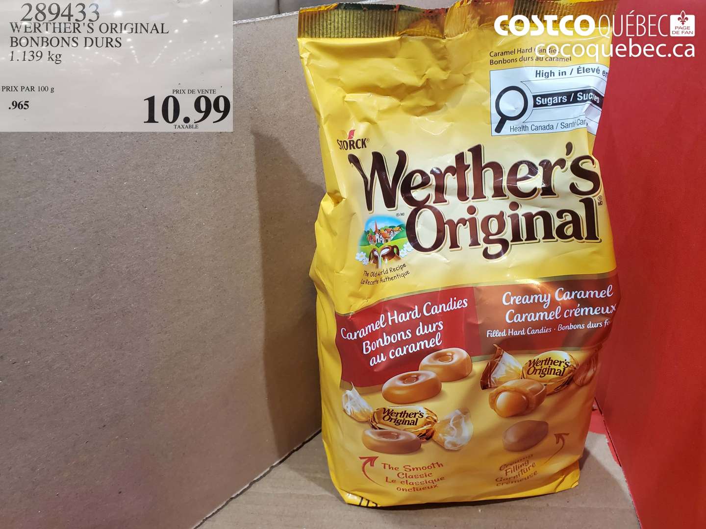 289433 WERTHER'S ORIGINAL BONBONS DURS 1.139 KG $10.99