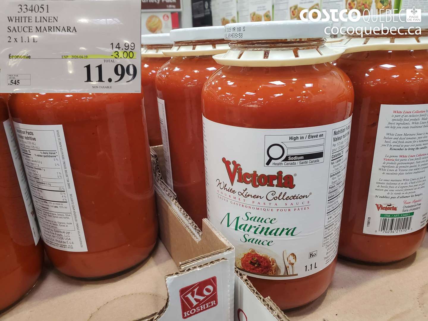 334051 WHITE LINEN SAUCE MARINARA ($3.00 INSTANT SAVINGS EXPIRES ON 2026-04-19) $11.99