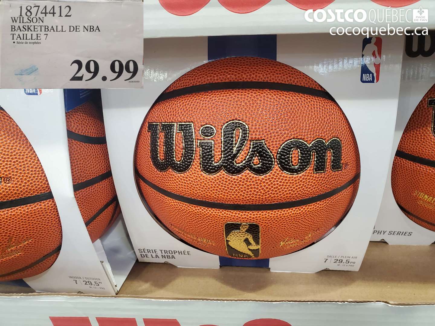 1874412 WILSON BASKETBALL DE NBA TAILLE 7 $29.99