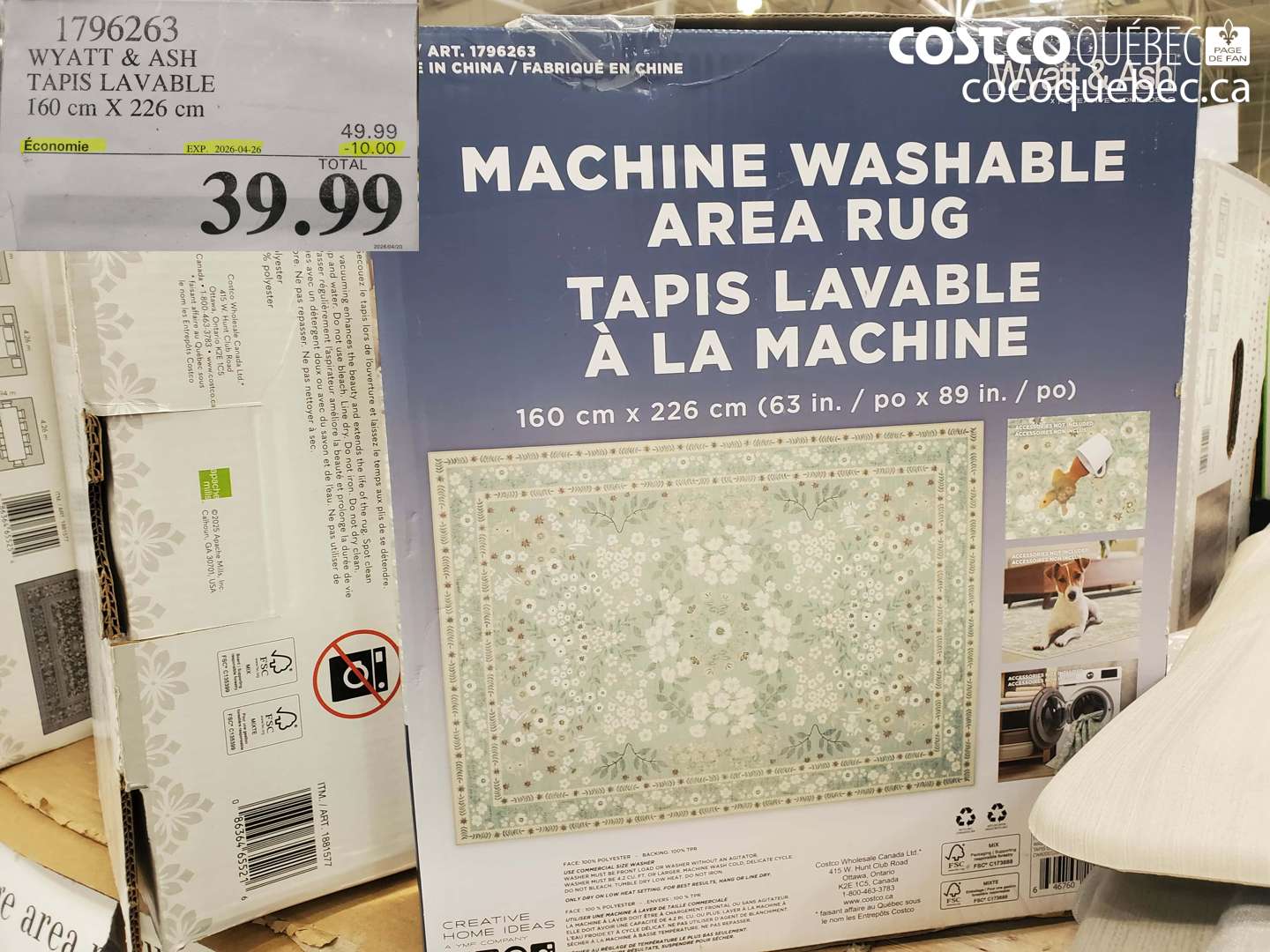 1796263 WYATT & ASH TAPIS LAVABLE ($10.00 INSTANT SAVINGS EXPIRES ON 2026-04-26) $39.99