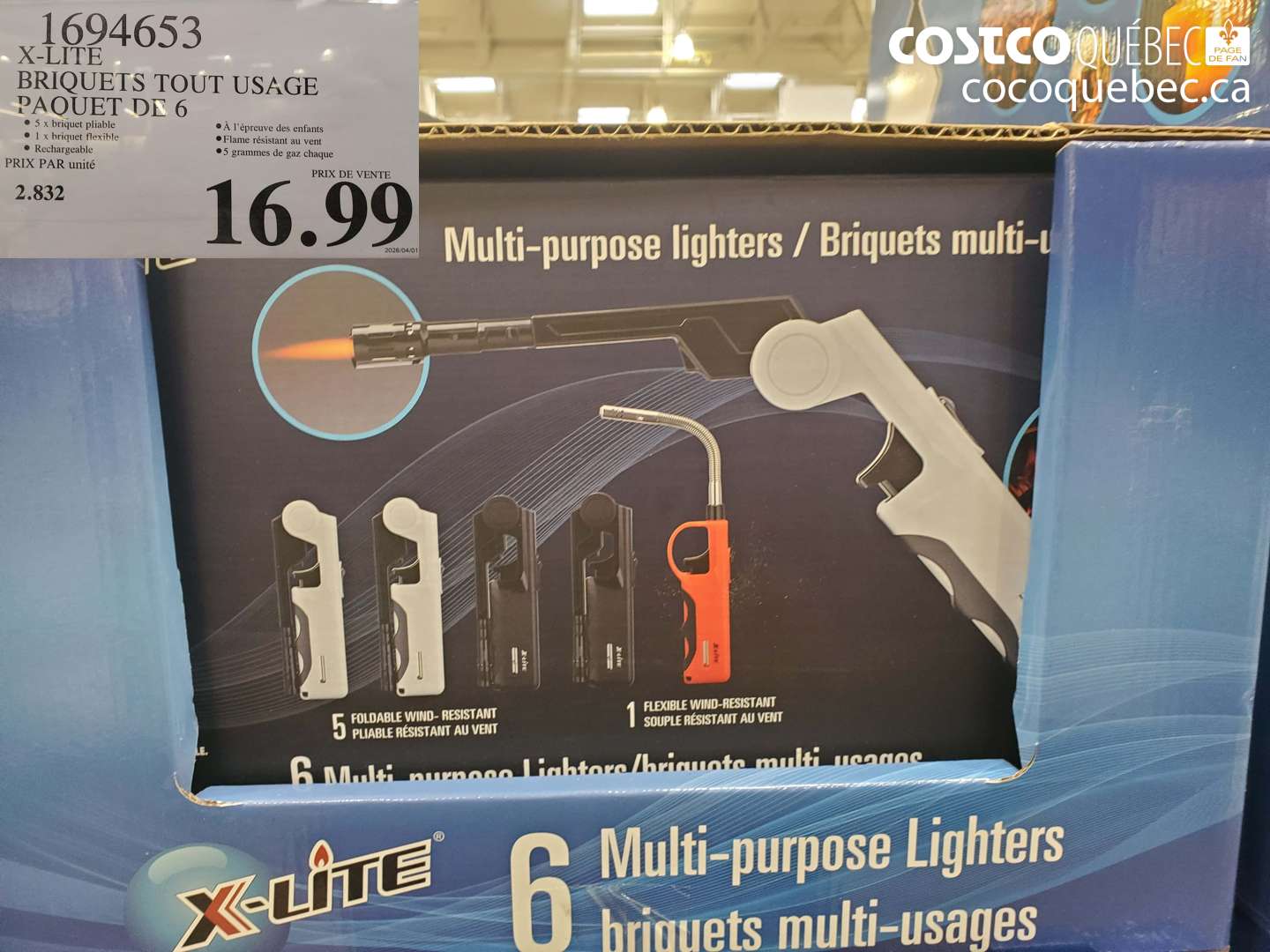 1694653 X-LITE BRIQUETS TOUT USAGE PAQUET DE 6 $16.99