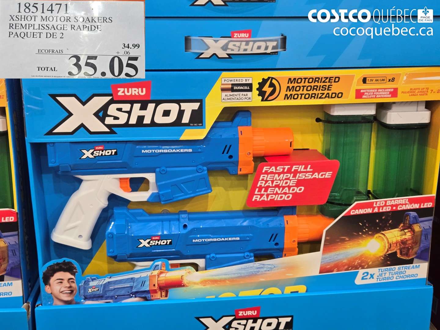 1851471 XSHOT MOTOR SOAKERS REMPLISSAGE RAPIDE PAQUET DE 2 $35.05