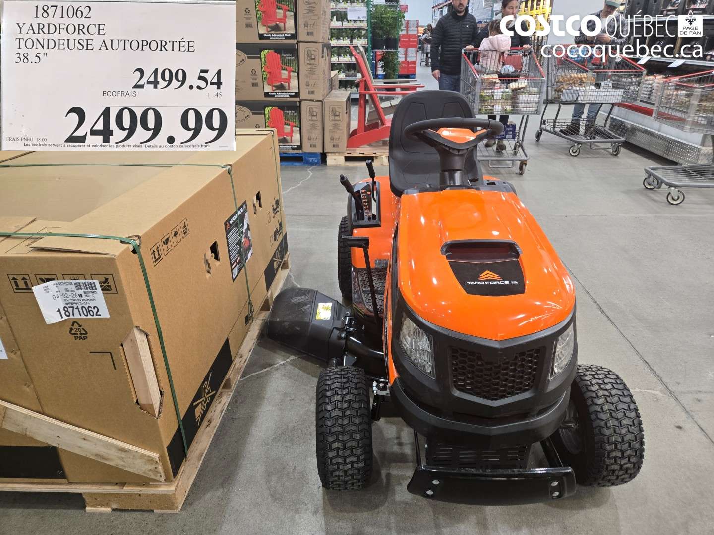 1871062 YARDFORCE TONDEUSE AUTOPORTÉE 38.5