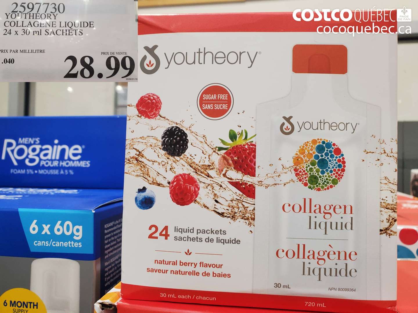 2597730 YOUTHEORY COLLAGENE LIQUIDE 24 X 30 ML SACHETS $28.99