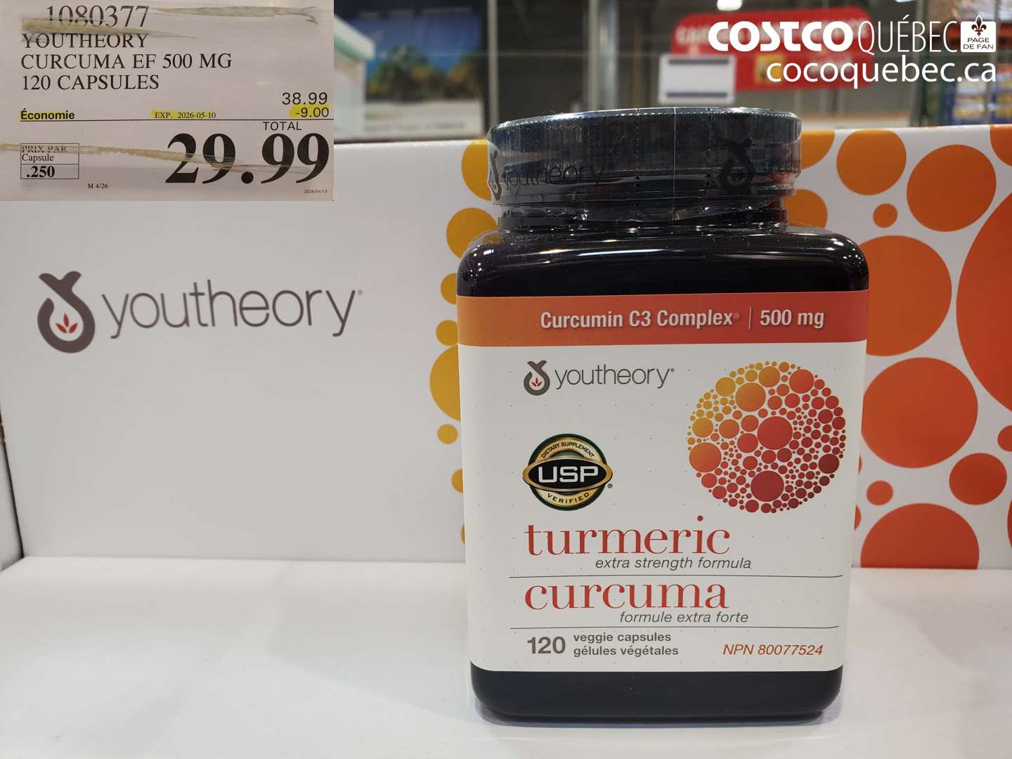 1080377 YOUTHEORY CURCUMA EF 50 MG 120 CAPSULES ($9.00 INSTANT SAVINGS EXPIRES ON 2026-05-10) $29.99